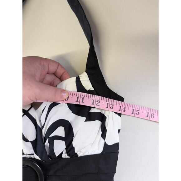 Y2K City Triangles Party Dress Juniors 3 Halter Brown White Tulle Poof Prom Hoco - Picture 7 of 8